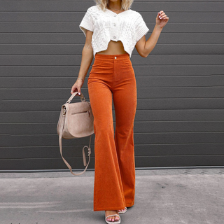 Damen Schlaghose Mit Hohem Bund | Hose
