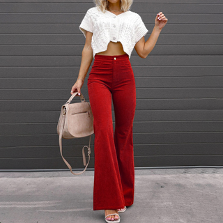 Damen Schlaghose Mit Hohem Bund | Hose