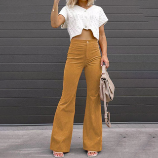 Damen Schlaghose Mit Hohem Bund | Hose