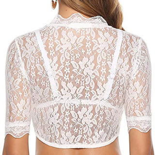 Damen Spitzen Dirndl Bluse Kurzarm 2025