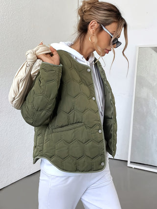 Damen Steppjacke Mit Druckknöpfen | Übergangsjacke