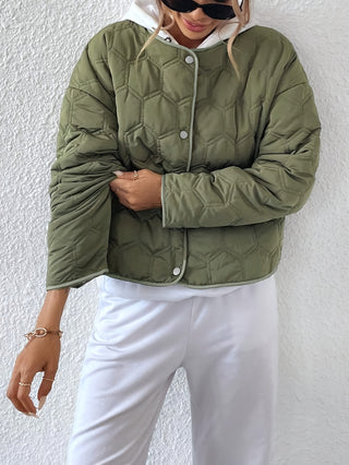Damen Steppjacke Mit Druckknöpfen | Übergangsjacke
