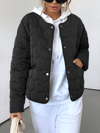 Damen Steppjacke Mit Druckknöpfen | Übergangsjacke