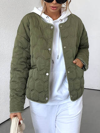 Damen Steppjacke Mit Druckknöpfen | Übergangsjacke