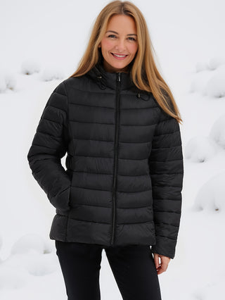 Damen Steppjacke Mit Kapuze & Reißverschluss | Kurz