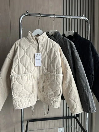 Damen Steppjacke Mit Wellenmuster | Winter