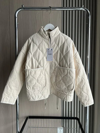 Damen Steppjacke Mit Wellenmuster | Winter