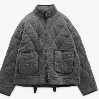 Damen Steppjacke Mit Wellenmuster | Winter