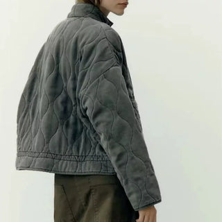 Damen Steppjacke Mit Wellenmuster | Winter