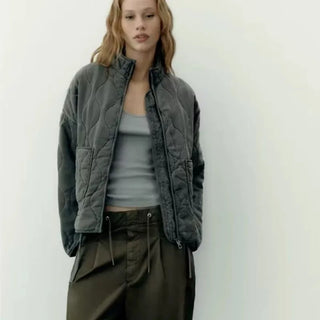 Damen Steppjacke Mit Wellenmuster | Winter