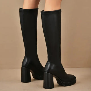 Damen Stiefel Mit Blockabsatz | Plateau