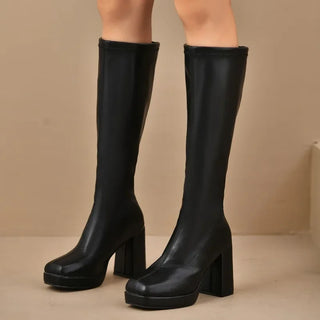 Damen Stiefel Mit Blockabsatz | Plateau