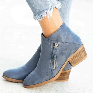 Damen Stiefeletten Mit Blockabsatz & Seitlichem Zip