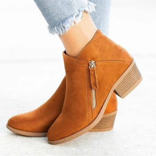 Damen Stiefeletten Mit Blockabsatz & Seitlichem Zip