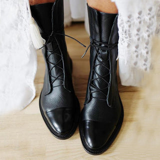 Damen Stiefeletten Mit Lederoptik & Schnürung