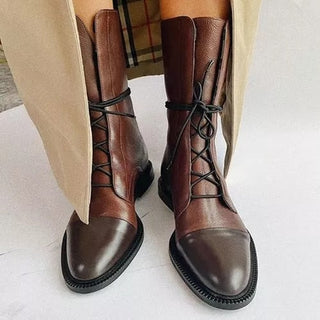 Damen Stiefeletten Mit Lederoptik & Schnürung