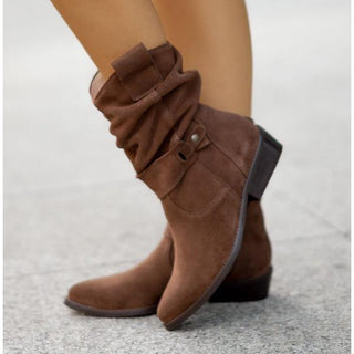 Damen Stiefeletten Mit Slouch-Design & Wildleder