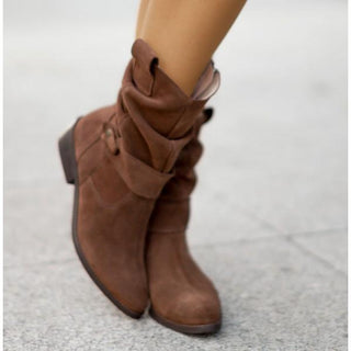 Damen Stiefeletten Mit Slouch-Design & Wildleder