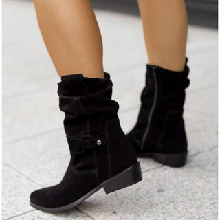 Damen Stiefeletten Mit Slouch-Design & Wildleder