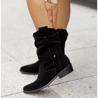 Damen Stiefeletten Mit Slouch-Design & Wildleder