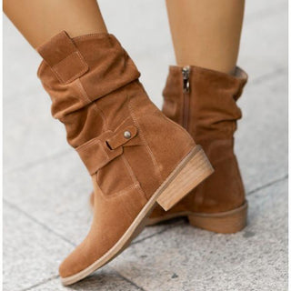 Damen Stiefeletten Mit Slouch-Design & Wildleder