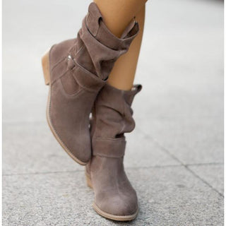 Damen Stiefeletten Mit Slouch-Design & Wildleder