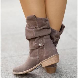 Damen Stiefeletten Mit Slouch-Design & Wildleder