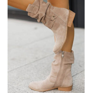 Damen Stiefeletten Mit Slouch-Design & Wildleder