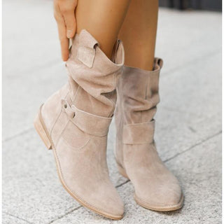 Damen Stiefeletten Mit Slouch-Design & Wildleder