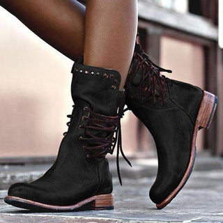 Damen Stiefeletten Mit Vintage-Look & Nieten