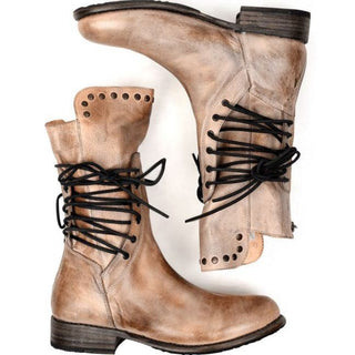 Damen Stiefeletten Mit Vintage-Look & Nieten