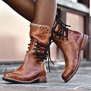 Damen Stiefeletten Mit Vintage-Look & Nieten