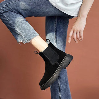 Damen Stiefeletten Mit Zugschlaufen | Plateau
