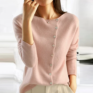 Damen Strickjacke Mit Knöpfen | Bootausschnitt