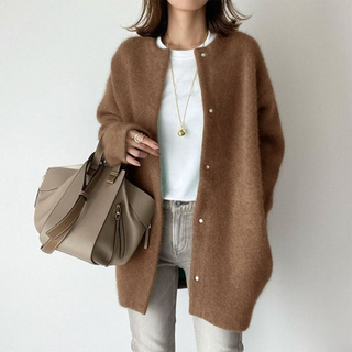 Damen Strickjacke Mit Knöpfen | Oversize