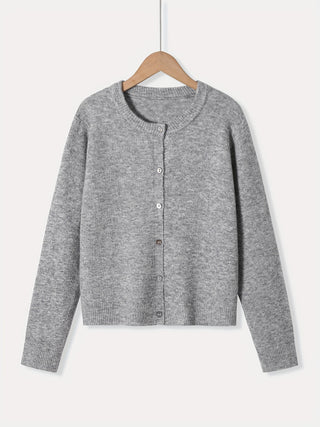 Damen Strickjacke Mit Rundhals | Figurnah