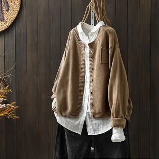 Damen Strickjacke Mit Tasche | Locker
