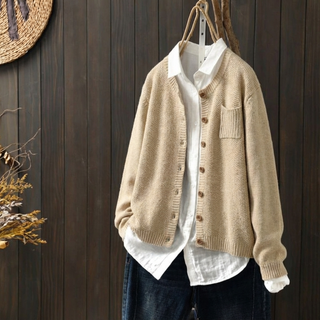 Damen Strickjacke Mit Tasche | Locker