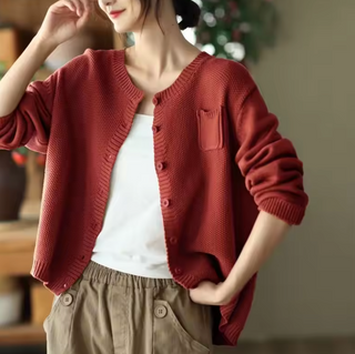 Damen Strickjacke Mit Tasche | Locker