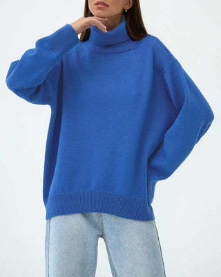 Damen Strickpullover Mit Hohem Rollkragen & Langarm