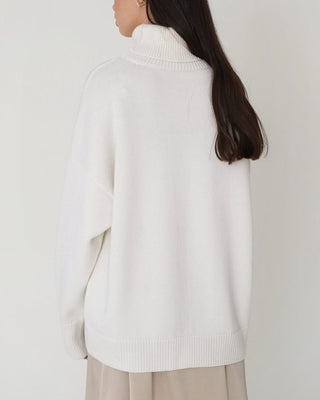 Damen Strickpullover Mit Hohem Rollkragen & Langarm