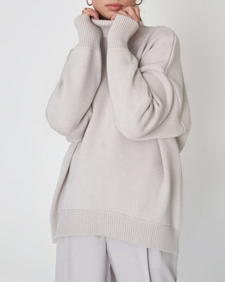 Damen Strickpullover Mit Hohem Rollkragen & Langarm