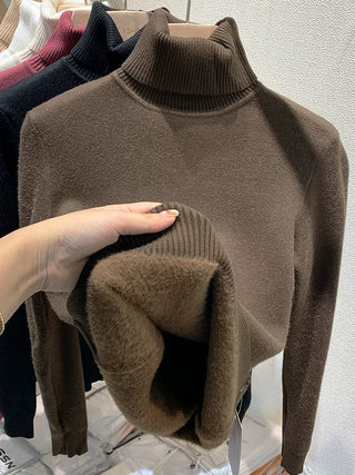 Damen Strickpullover Mit Rollkragen & Langarm