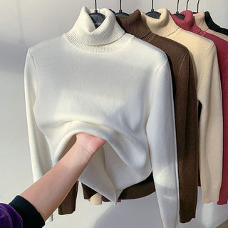 Damen Strickpullover Mit Rollkragen & Langarm