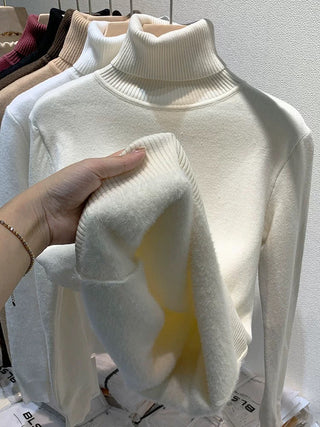 Damen Strickpullover Mit Rollkragen & Langarm