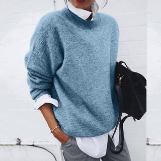Damen Strickpullover Mit Rundhals & Oversize