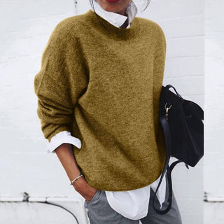 Damen Strickpullover Mit Rundhals & Oversize