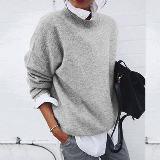 Damen Strickpullover Mit Rundhals & Oversize