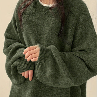 Damen Strickpullover Mit Rundhalsausschnitt