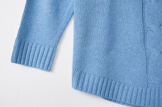Damen Strickpullover Mit Zopfmuster & Stehkragen